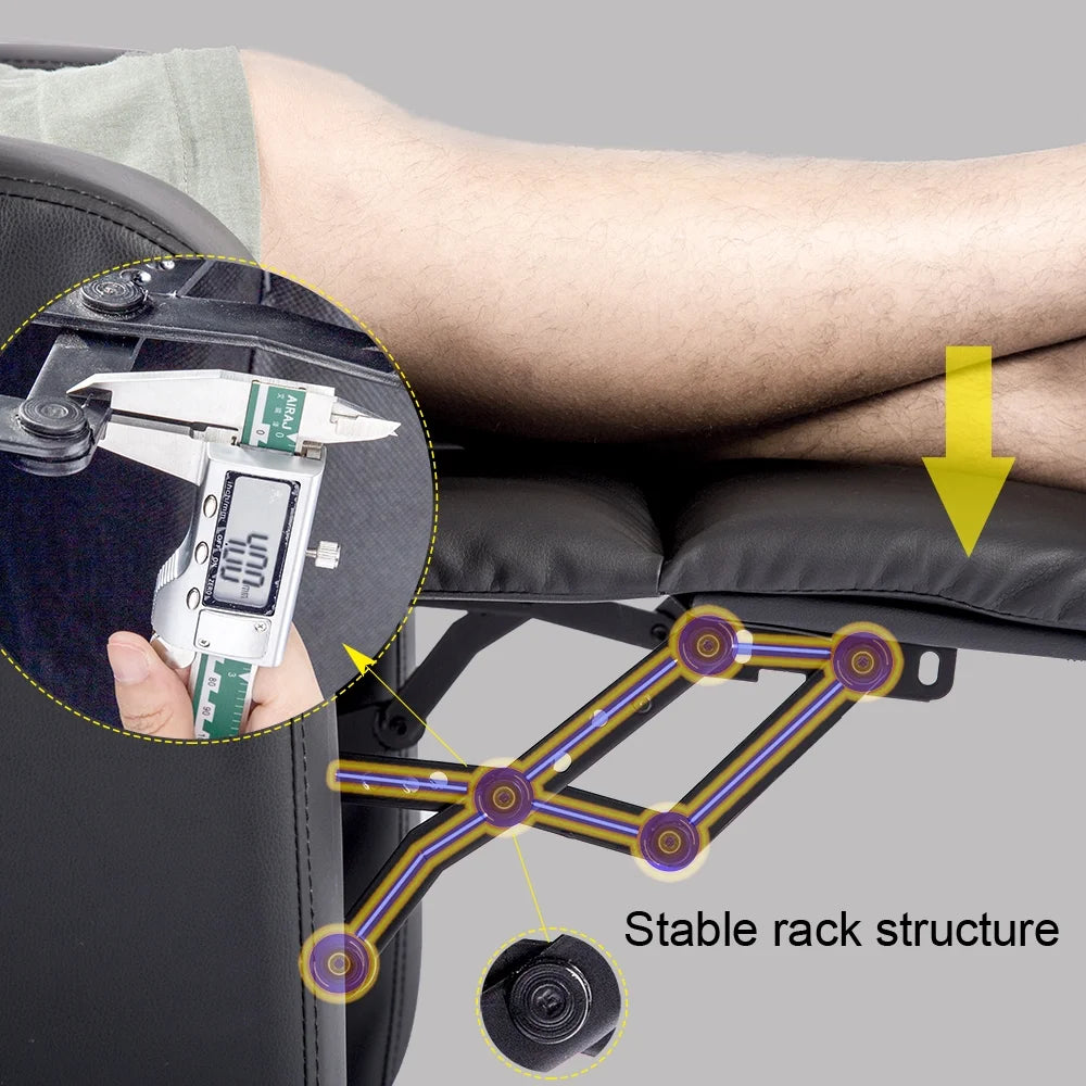 Modern Home Theater Recliner in Faux Black Leather Manual