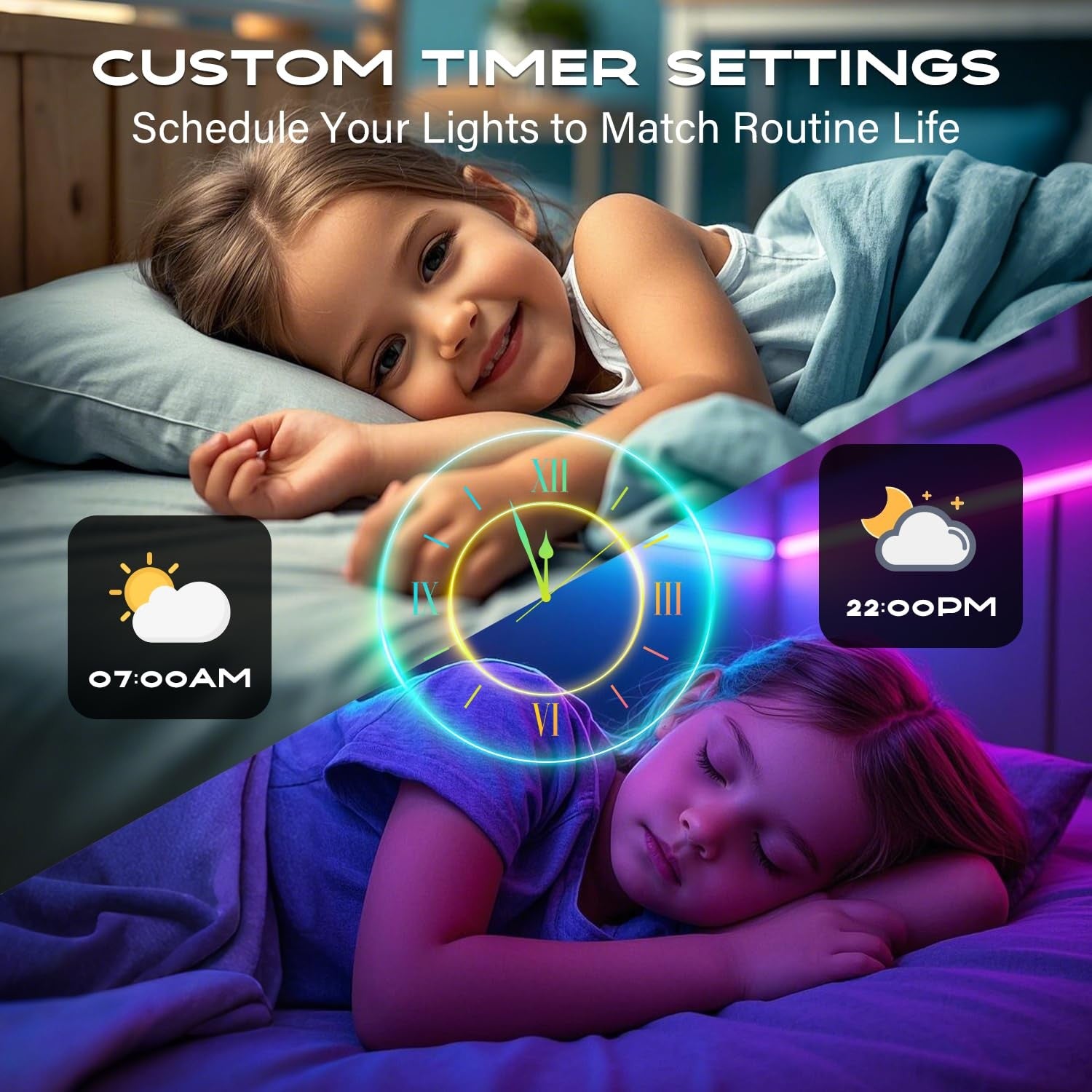 130Ft Bluetooth LED Strip Lights RGB App Controlled Music Sync for Home Decor
