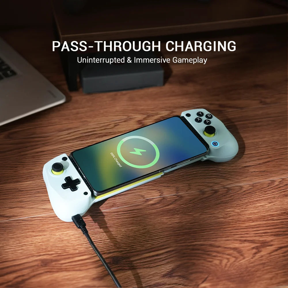X5 Lite Mobile Gaming Controller with Hall Effect Sticks, Turbo Customization & Pass-Through Charging, for Iphone 16/15 Series, Ipad Mini, and Android