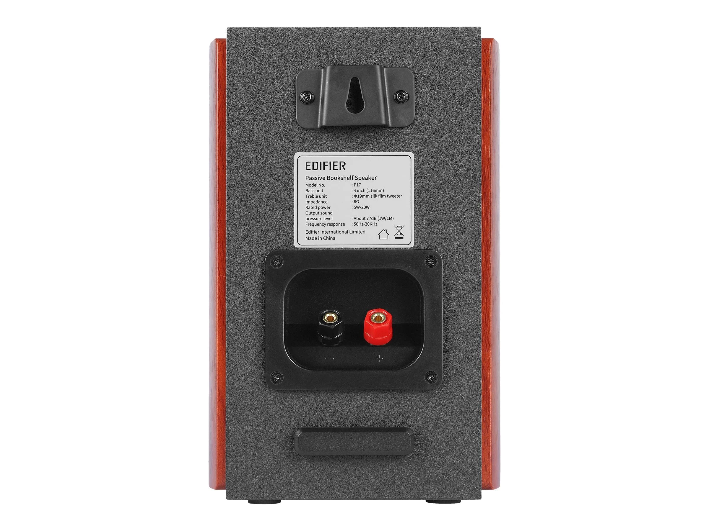 P17 Passive Bookshelf Speakers - 2-Way Speakers with Built-In Wall-Mount Bracket