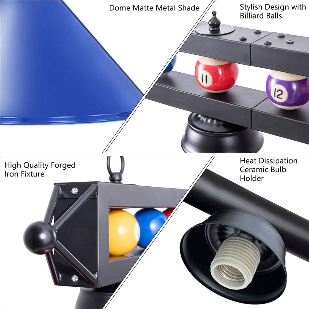 Pool Table Light, 70 Inch 4-Light Billiard Light Fixture Hanging Kitchen Island Light Pool Table Lighting for Pool Table, Snooker Table, Game Room, Kitchen