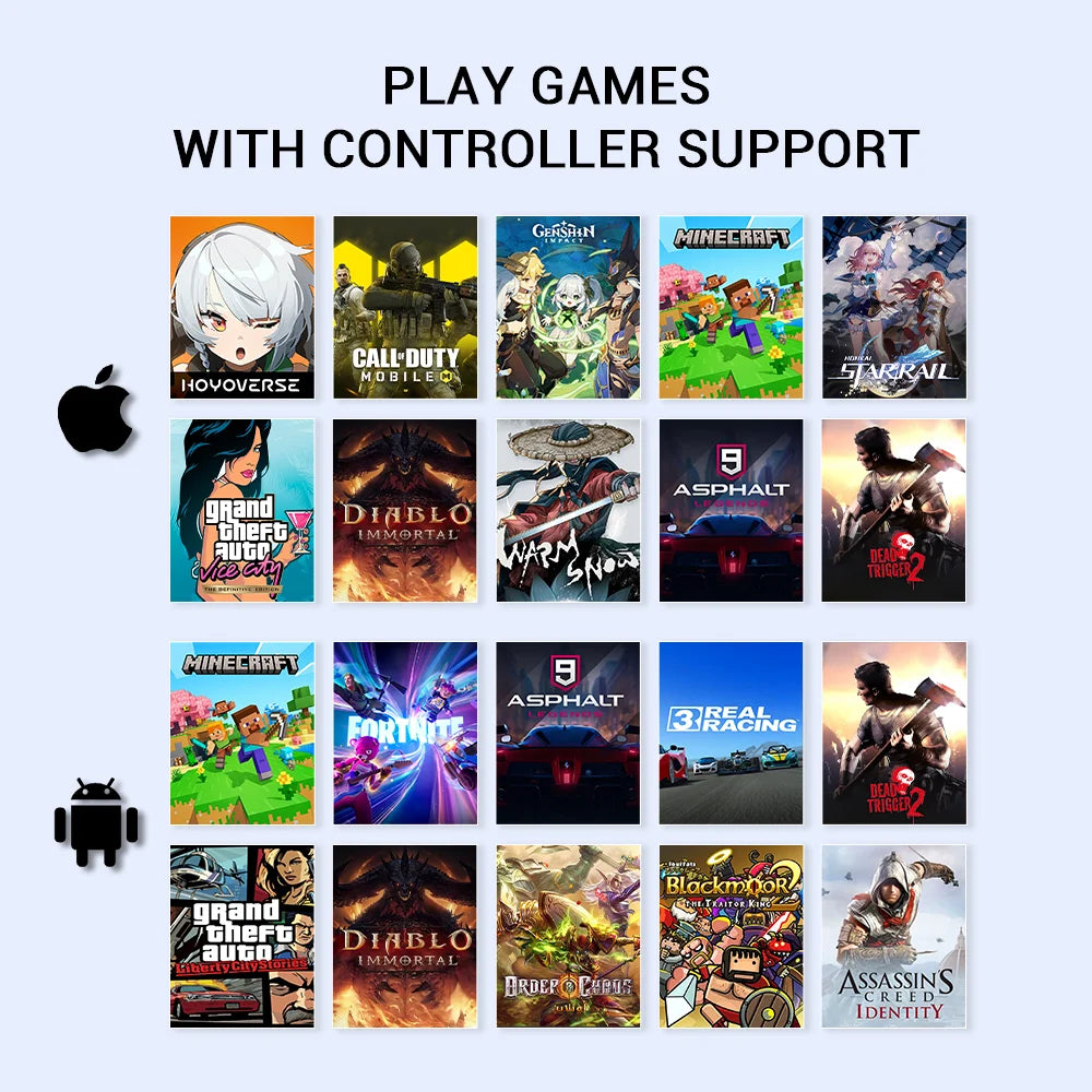 X5 Lite Mobile Gaming Controller with Hall Effect Sticks, Turbo Customization & Pass-Through Charging, for Iphone 16/15 Series, Ipad Mini, and Android