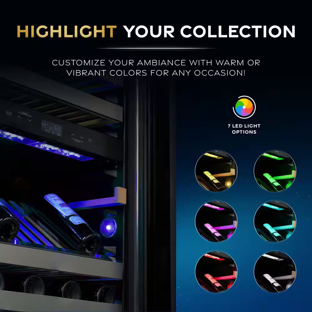 Estate Dual Zone Digital 160 Bottle Premium Wine Cooler in Silver