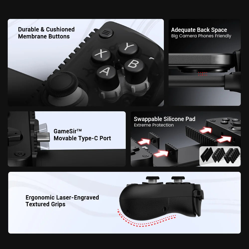 X5 Lite Mobile Gaming Controller with Hall Effect Sticks, Turbo Customization & Pass-Through Charging, for Iphone 16/15 Series, Ipad Mini, and Android