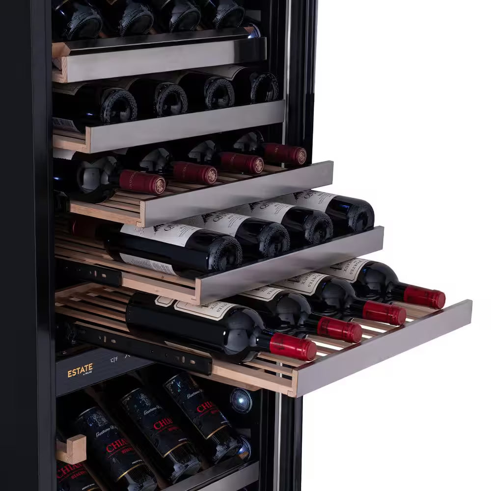 Estate Dual Zone Digital 160 Bottle Premium Wine Cooler in Silver