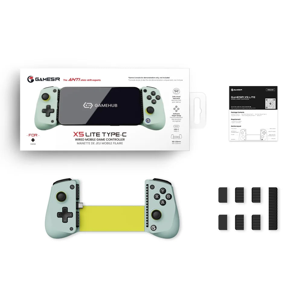 X5 Lite Mobile Gaming Controller with Hall Effect Sticks, Turbo Customization & Pass-Through Charging, for Iphone 16/15 Series, Ipad Mini, and Android