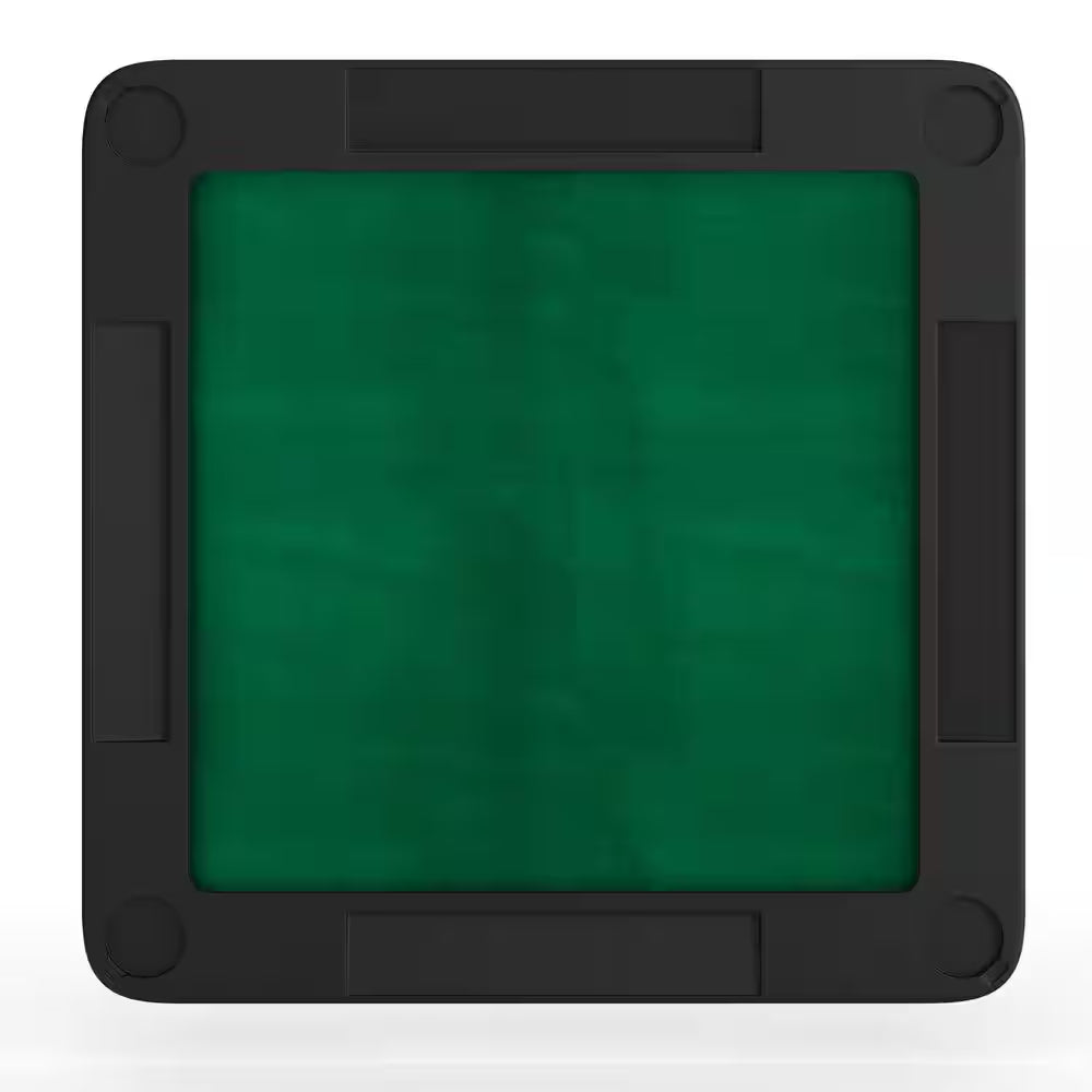 Silas Classic 34.5 In. L Square 4-Player Black Top/Green Felt Surface Plastic Top with Cup Holders Folding Card Tables