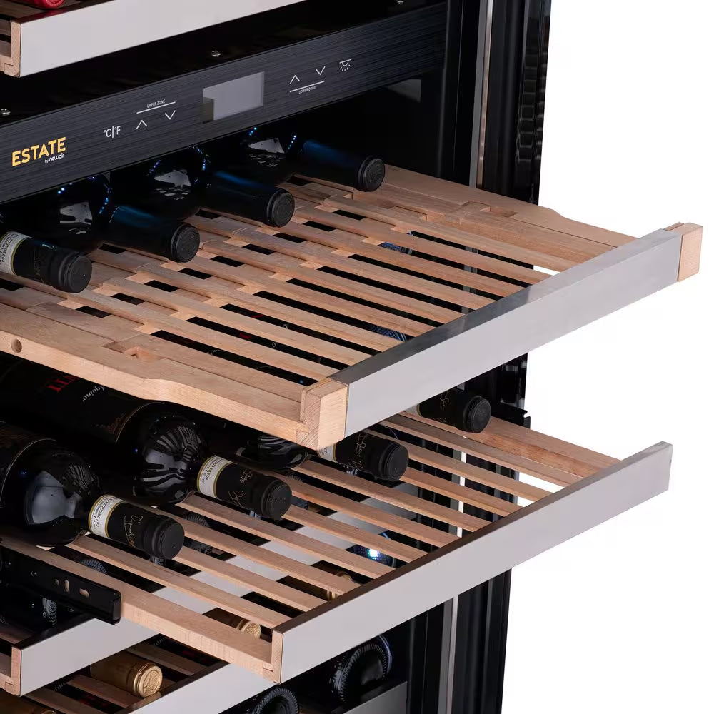 Estate Dual Zone Digital 160 Bottle Premium Wine Cooler in Silver