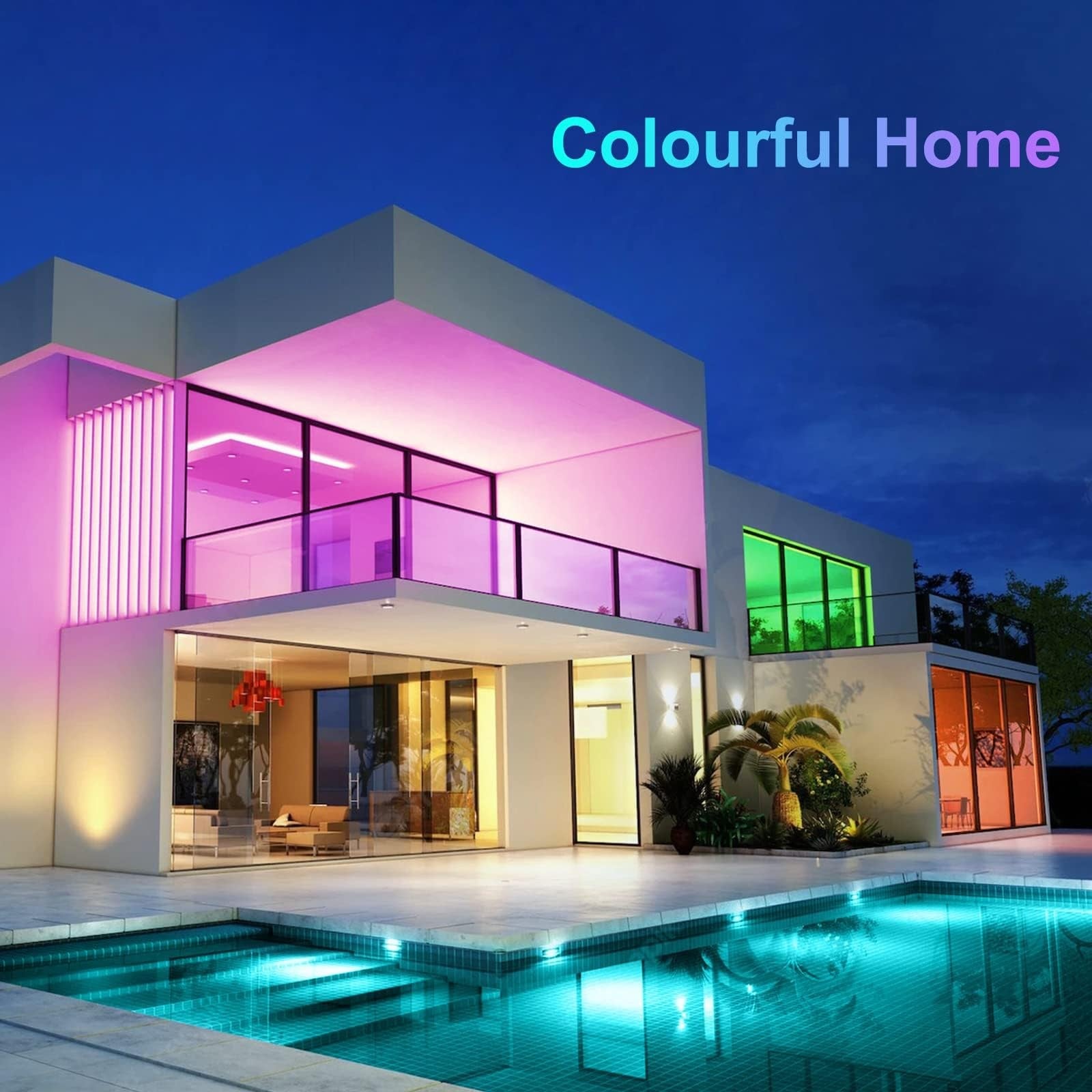130Ft Bluetooth LED Strip Lights RGB App Controlled Music Sync for Home Decor