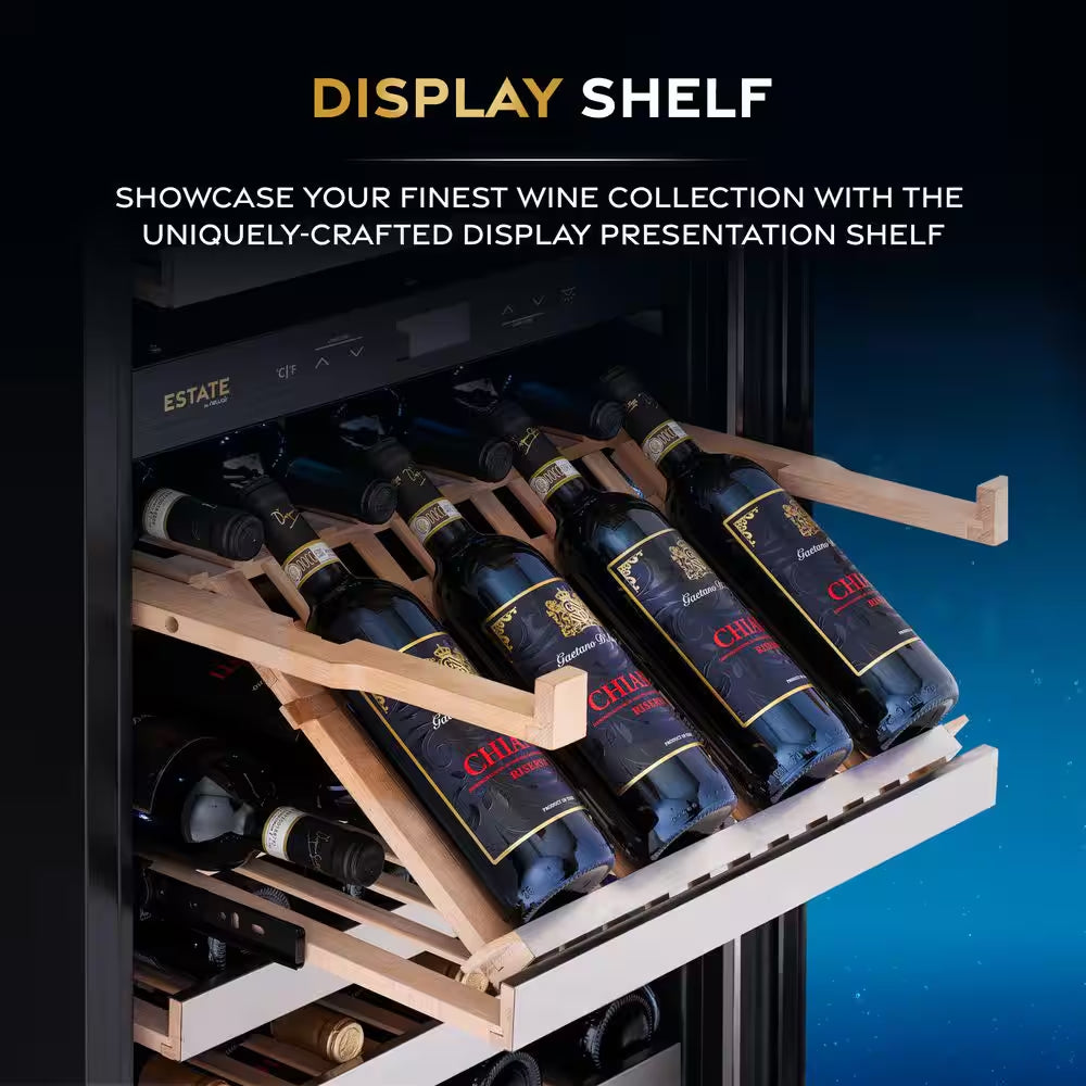 Estate Dual Zone Digital 160 Bottle Premium Wine Cooler in Silver