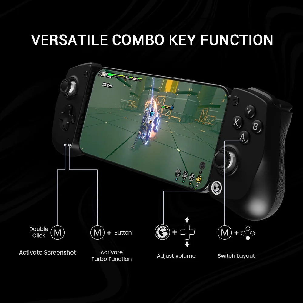 X5 Lite Mobile Gaming Controller with Hall Effect Sticks, Turbo Customization & Pass-Through Charging, for Iphone 16/15 Series, Ipad Mini, and Android
